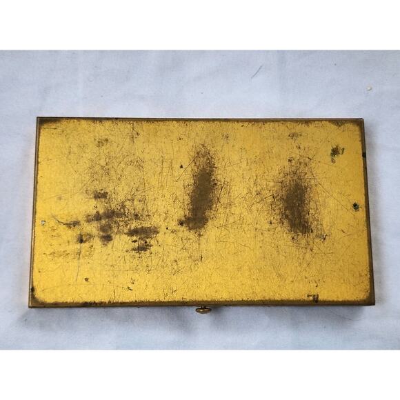 1940s Volupte Style Vintage 24k Gold Plated Flowers Scrolls Cigarette Card Case - Picture 2 of 4